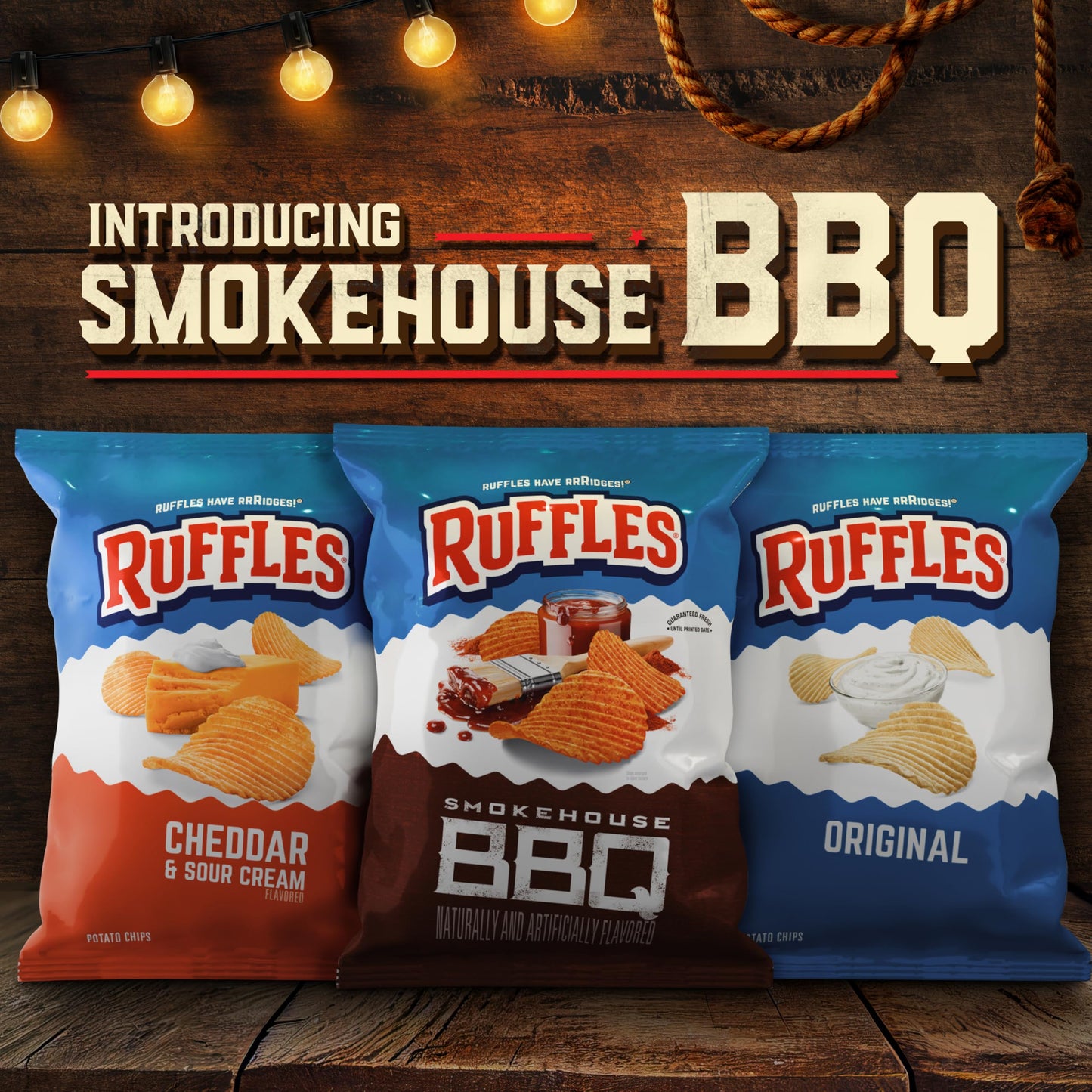 Ruffles Potato Chips  4 Flavor Variety Pack  1 oz Bags (Pack of 21)
