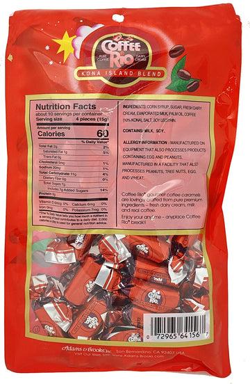 Adams & Brooks Coffee Rio Coffee Candy Pack Of 3 - Coffee Caramels 5.5 Ounces - Made With Real Coffee And Cream, Kosher Candy (K