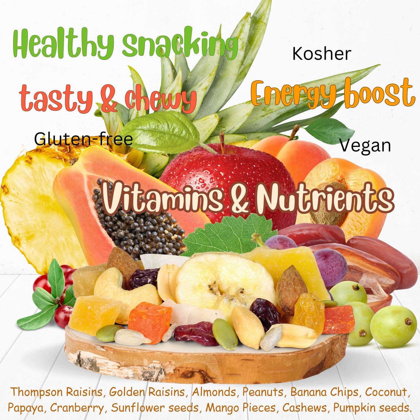 Its Delish Tropical Mix Trail Mix, 5 Lbs Bulk Bag, Vegan & Keto Friendly, High Energy Snack with Nuts & Dried Fruits