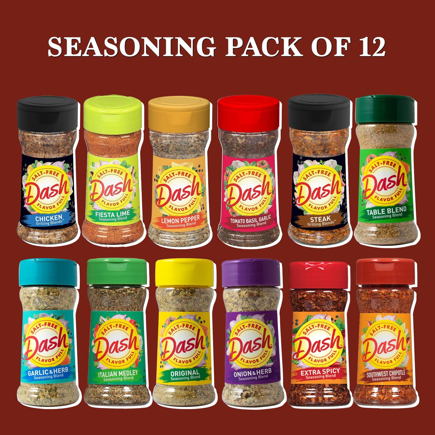 Seasoning Salt Free Variety 12 Pack Care Package Gift Basket By Rebel Smuggling Galactic Emporium. 1 Bottle Each Of 12 Different Flavors.