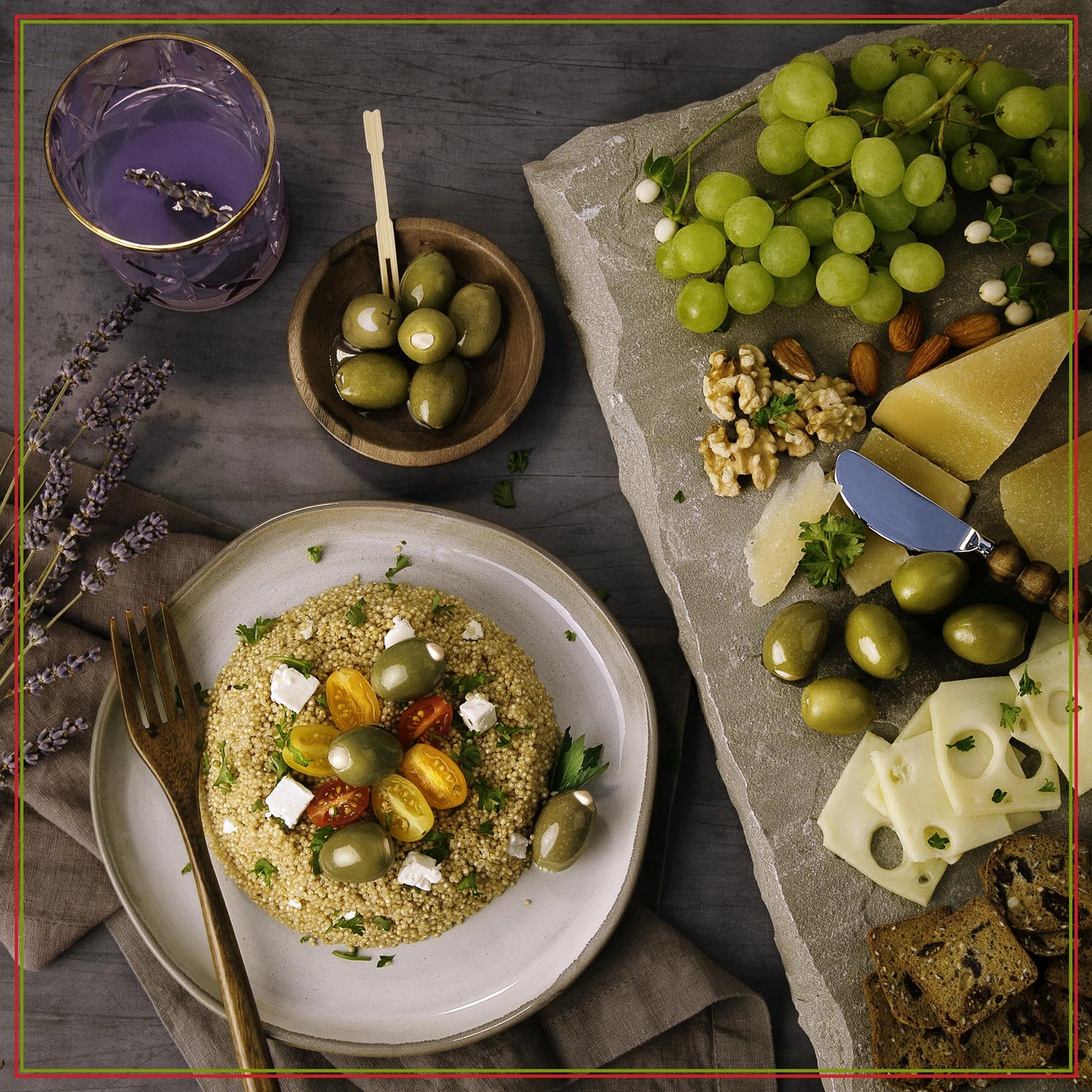 Santa Barbara Gourmet Garlic Stuffed Olives - Meaty Green Olives With Crunchy Garlic - Perfect For Cocktails Or Straight From The Jar - 2-Pack, 10 Oz Each