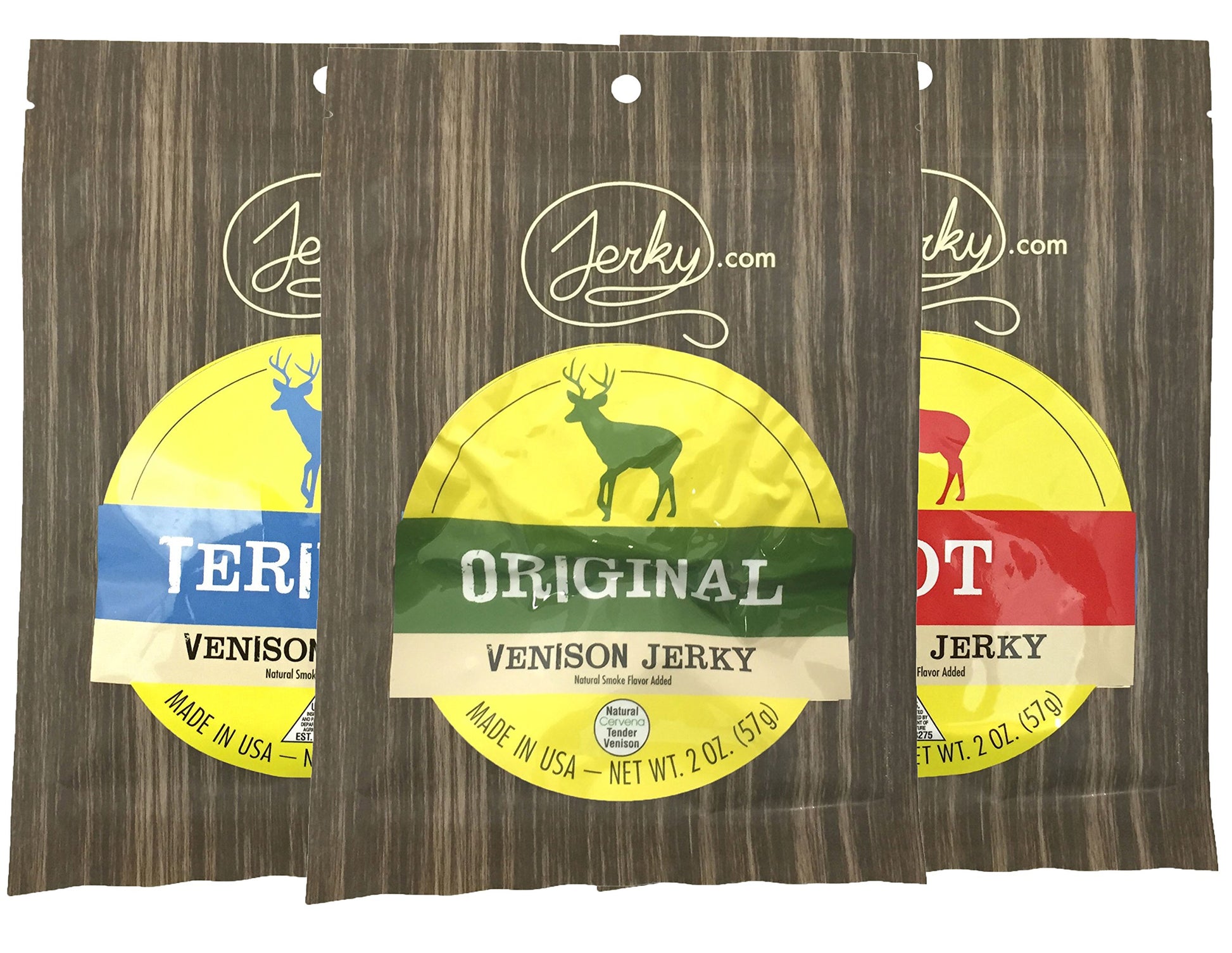 Jerky.Com'S Exotic Venison Jerky Sampler - Wild Game Meat Snacks, Exotic Snacks, High-Protein, All-Natural, No Added Preservativ
