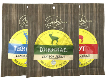 Jerky.Com'S Exotic Venison Jerky Sampler - Wild Game Meat Snacks, Exotic Snacks, High-Protein, All-Natural, No Added Preservativ