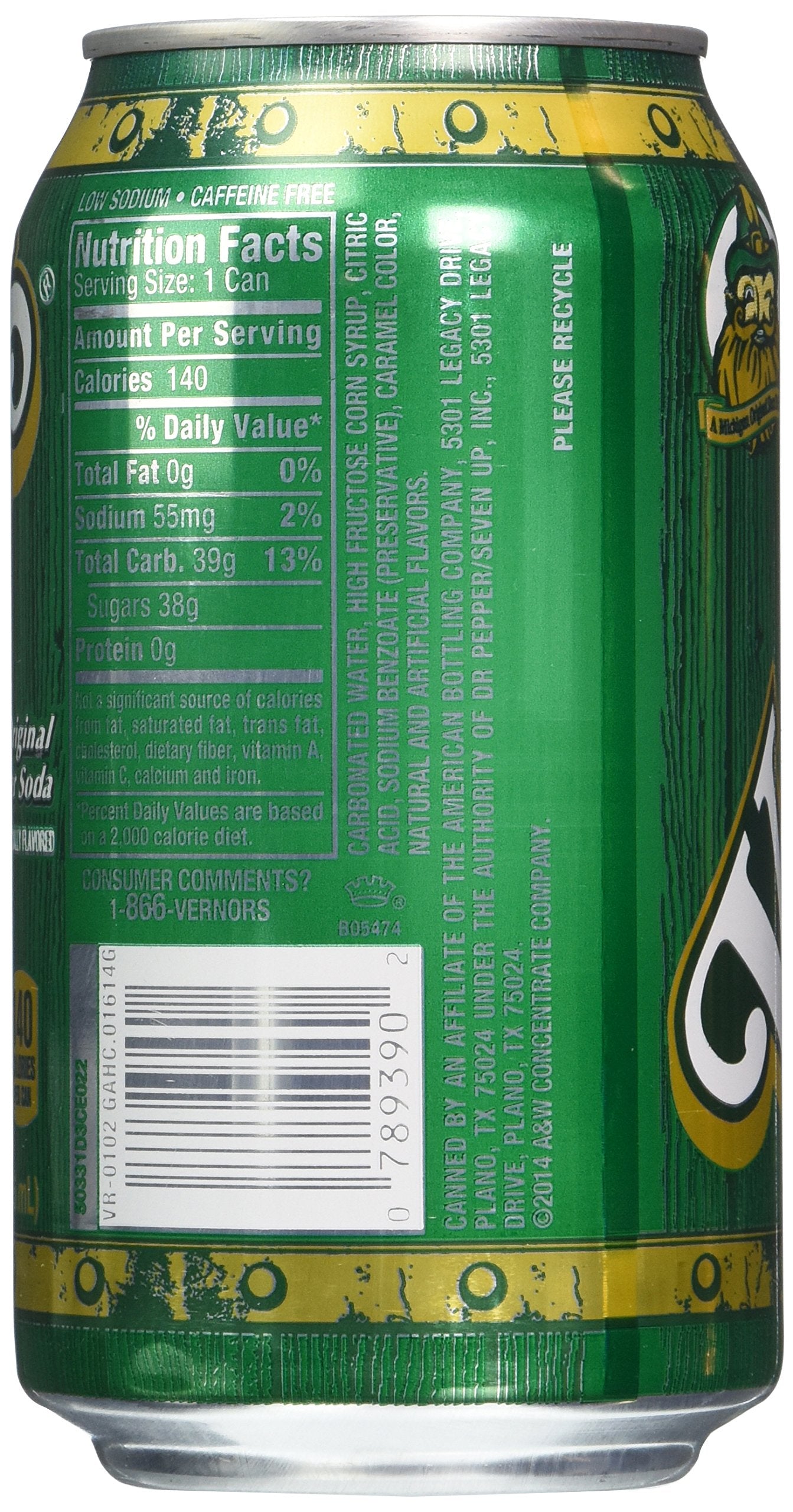 Vernors Ginger Ale Soda, 12 Oz Cans, Pack of 12, Model 078000180169