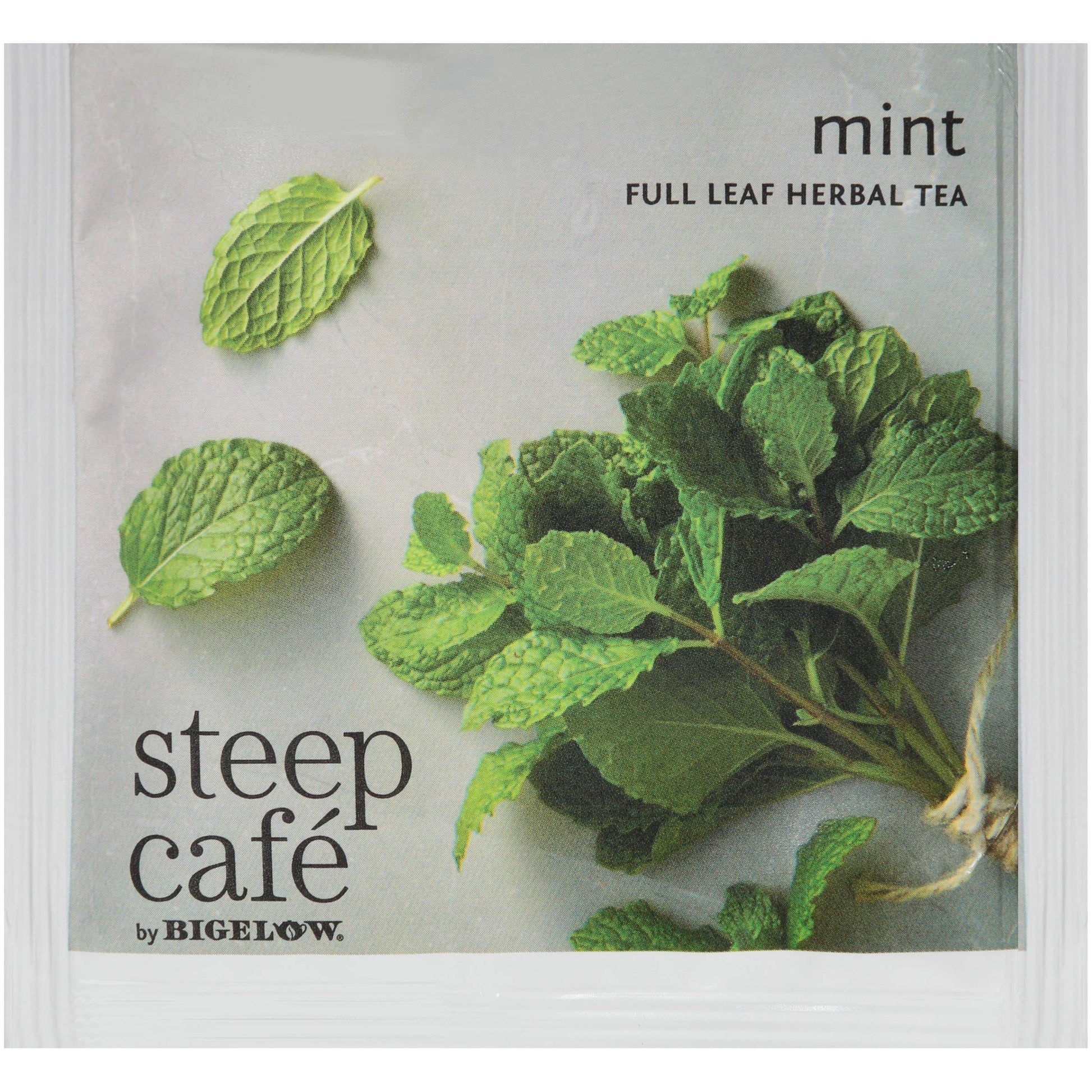 Steep Caf? Mint Herbal Tea  50 Bags Per Box  Single Source  Top-Grade Whole Leaf Teas In A Sachet Pyramid Bag  Individually Wrapped In A Foil Pouch  Hot Or Iced  By Bigelow Tea