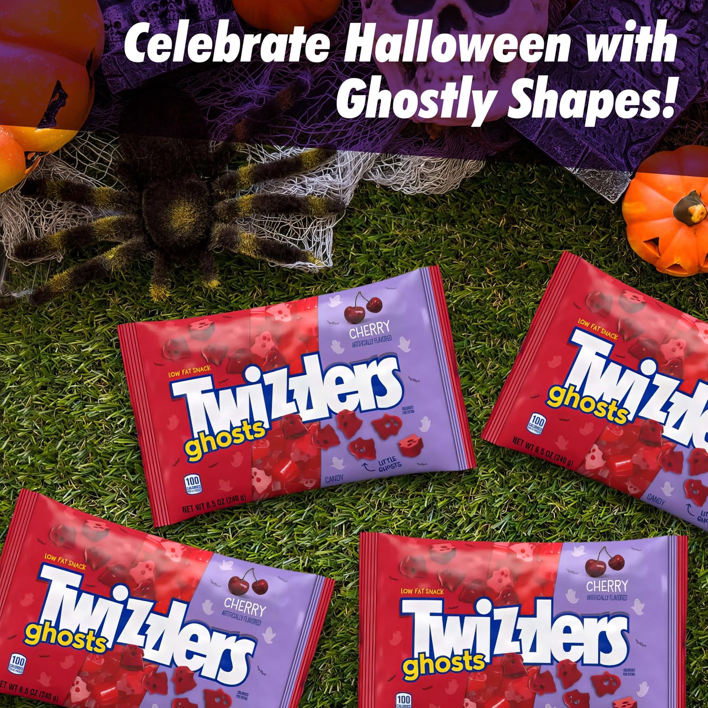 Halloween Candy Bulk - Cherry Ghosts Licorice Candy 8.5Oz, 3 Packs - Ghosts Of Halloween Cherry Licorice Candy, Trick Or Treat C