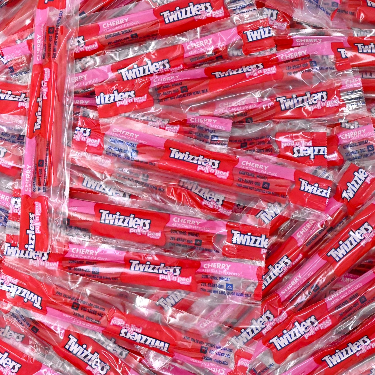 Twizlers Pull n Peel Cherry Bulk Pack  1 lb (Approx. 35 Pieces) - Fun and Delicious Cherry Flavored Licorice Candy