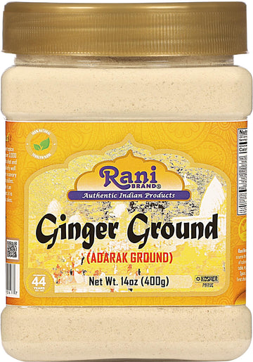Rani Ginger (Adarak) Powder Ground, Spice 14oz (400g) PET Jar ~ All Natural | Vegan | Gluten Friendly | NON-GMO | Kosher | India