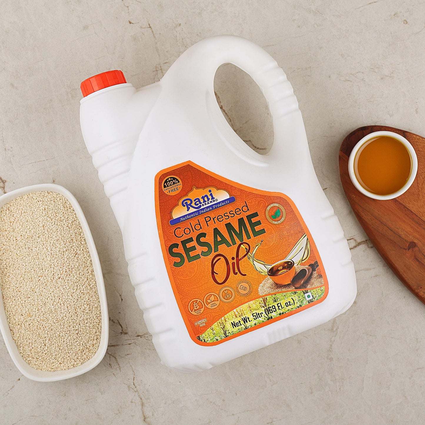 Rani Sesame Oil 169 Ounce (5 Liter) Cold Pressed | 100% Natural | Non-Gmo | Kosher | Vegan | Gluten Free
