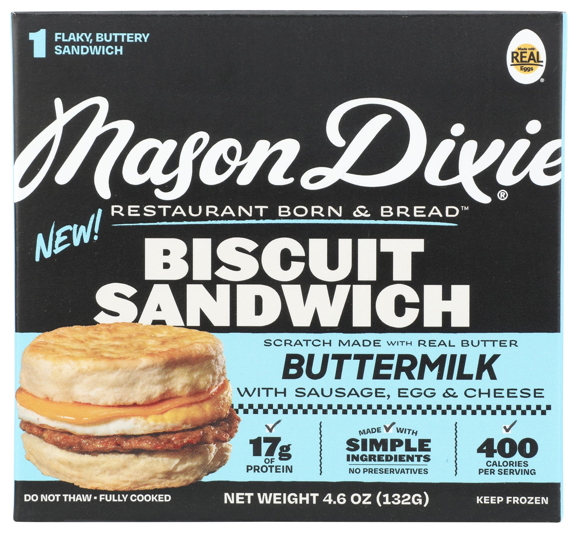 Mason Dixie Biscuit Co Buttermilk Biscuit Sandwich With Sausage, Egg & Cheese, 4.6 Oz