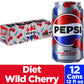 Diet Pepsi Cola Soda Pop, Wild Cherry, 12oz Cans (12 Pack)