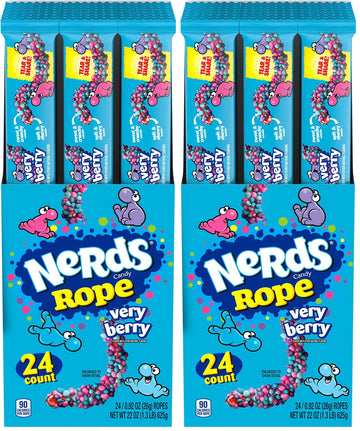 Nerds Rope Candy, Very Berry, 0.92 Ounce Ropes (Pack of 48)