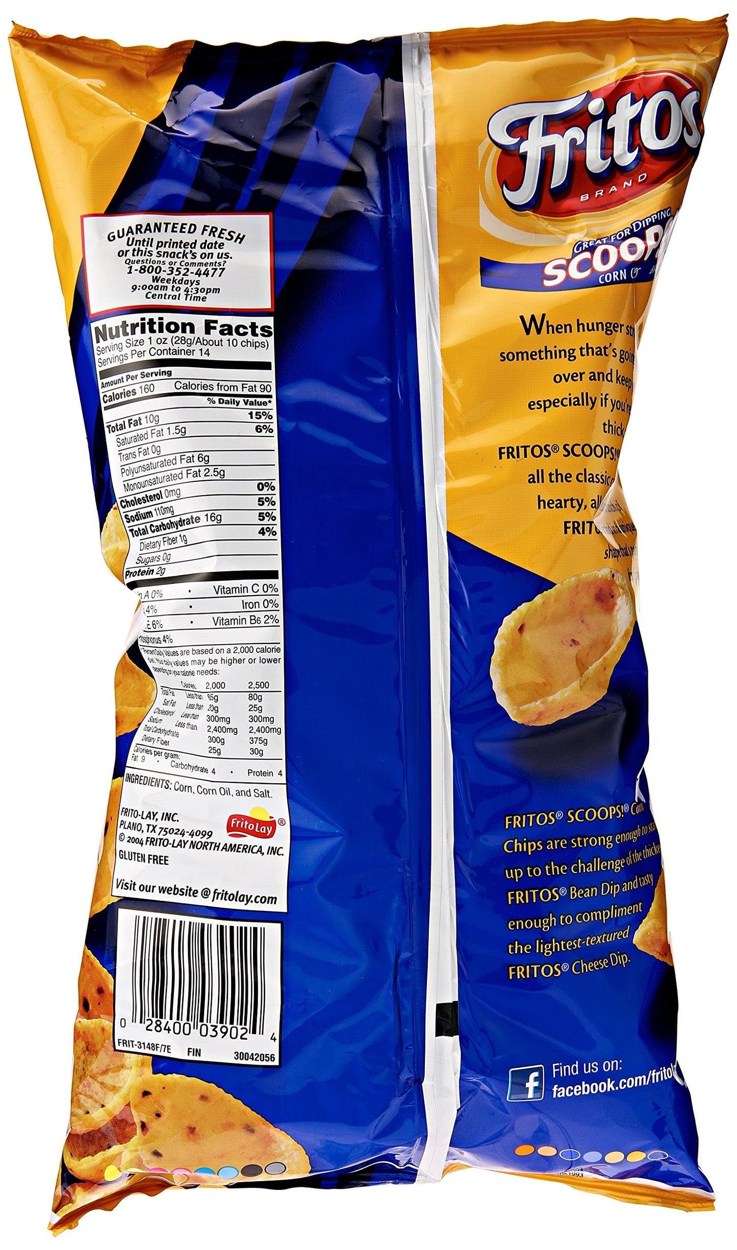 Fritos Corn Chips, Scoops, 14 Oz