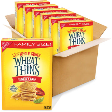 Wheat Thins Sundried Tomato And Basil Whole Grain Wheat Crackers, Family Size, 6 -15 Ounce Boxes (Pack Of 6)