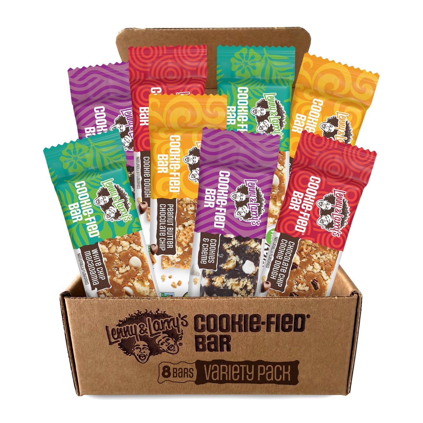 Lenny & Larrys Cookie-fied Protein Bar Variety Pack - 4 Flavors - 8 x 1.59oz Vegan Protein Bars - High Protein Snacks with 12g P