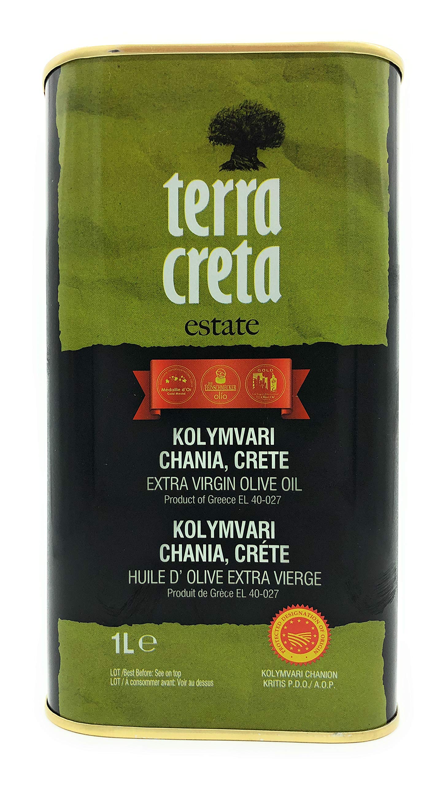 Terra Creta Extra Virgin Olive Oil 1lt Metal Tin