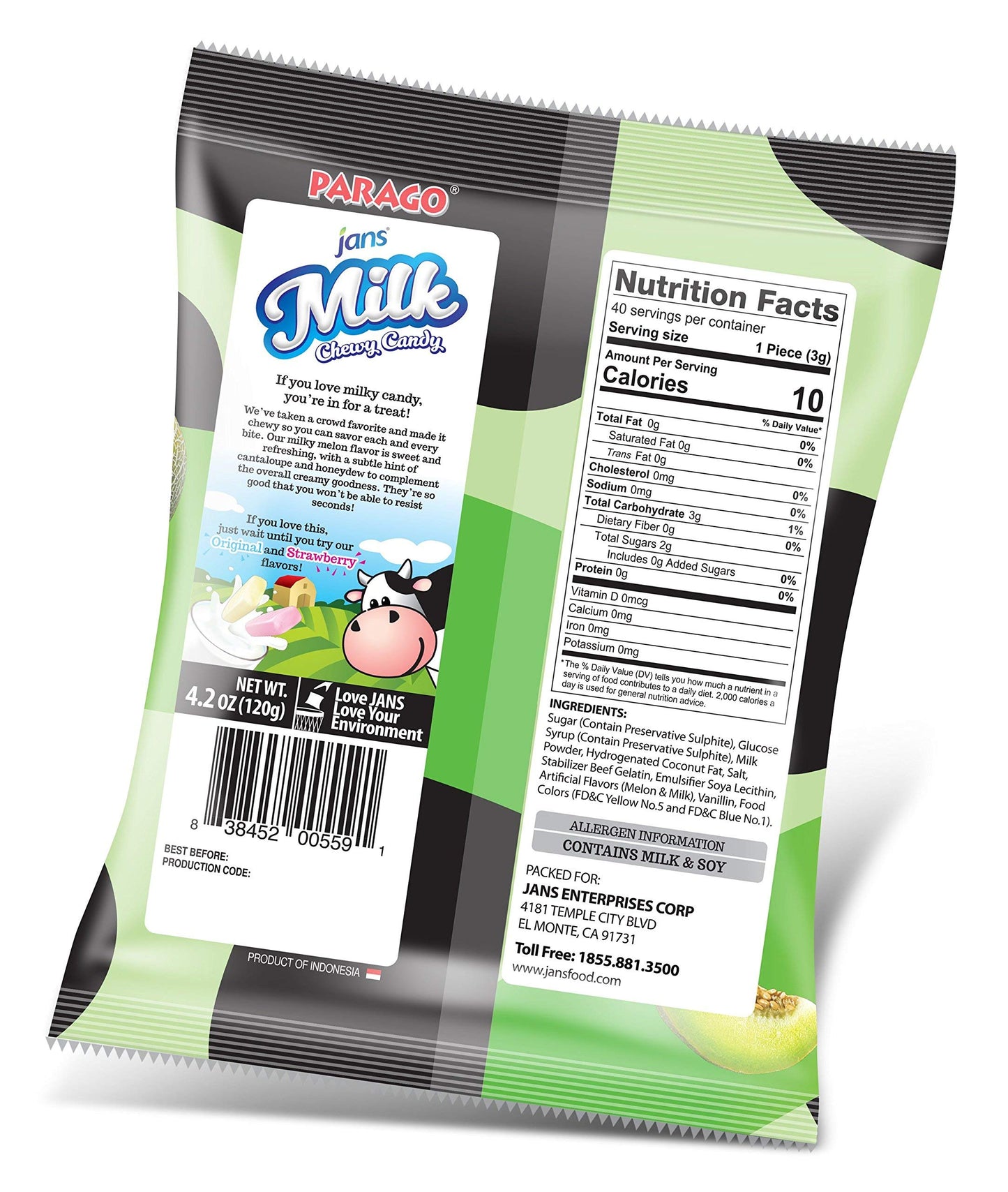 Jans Milk Chewy Candy (Melon 4.20 Oz)