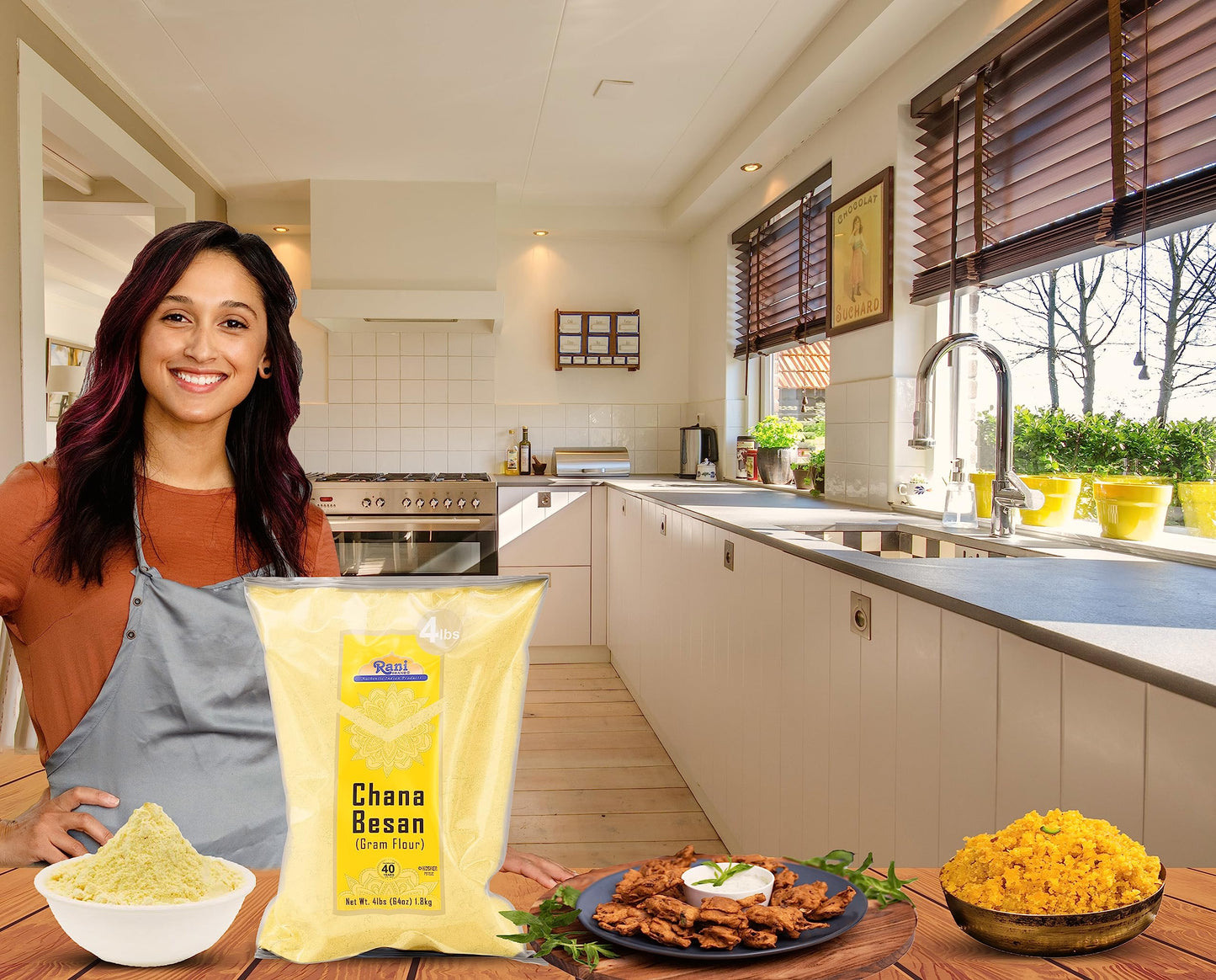 Rani Chana Besan (Chickpeas Flour, Gram) 64Oz (4Lbs) 1.81Kg Bulk ~ All Natural | Vegan | Gluten Friendly | Non-Gmo | Indian Origin