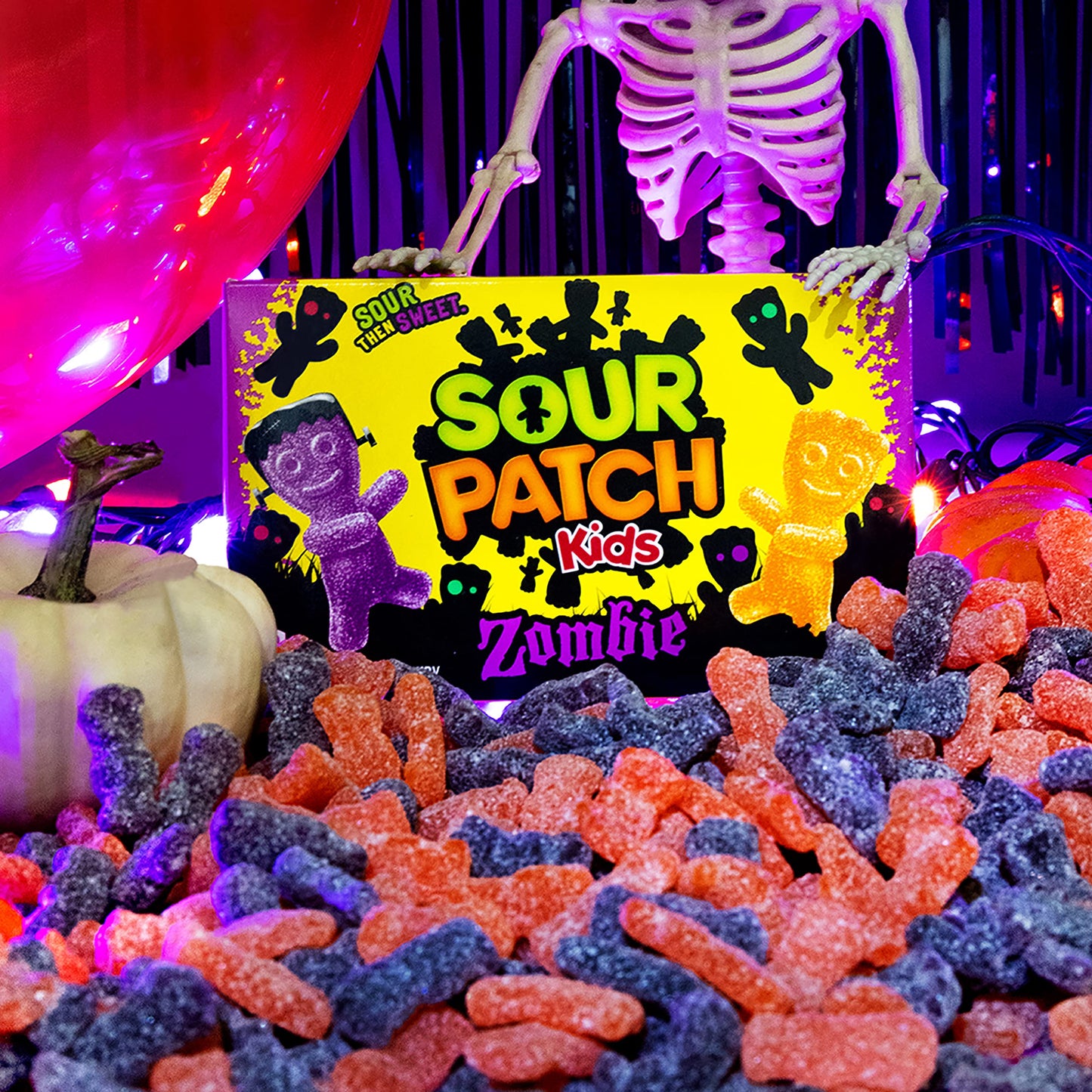 SOUR PATCH KIDS Zombie Orange & Purple Soft & Chewy Halloween Candy  Bulk Candy  12 - 3.5 oz Trick or Treat Boxes
