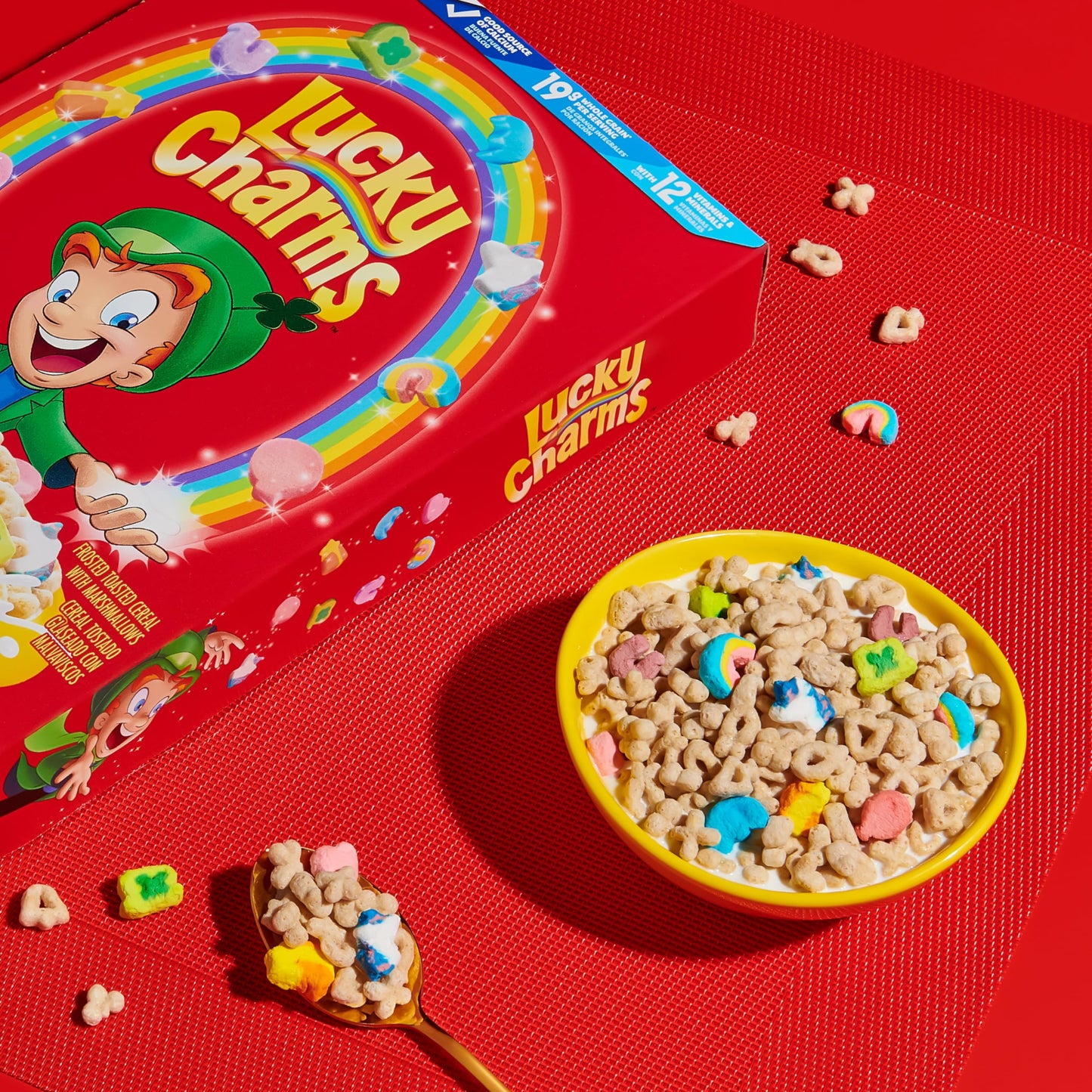 Lucky Charms, Gluten Free Cereal with Marshmallows, With Leprechaun Trap, Family Size, 18.6 OZ