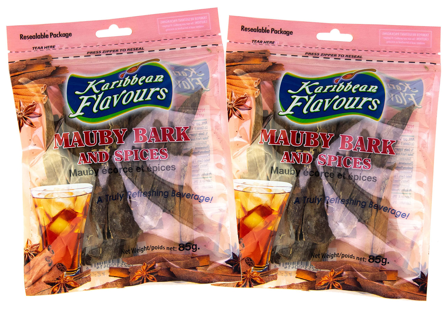 KARIBBEAN FLAVOURS Mauby Bark and Spices Beverage Mix - 3 Oz (Pack of 2)