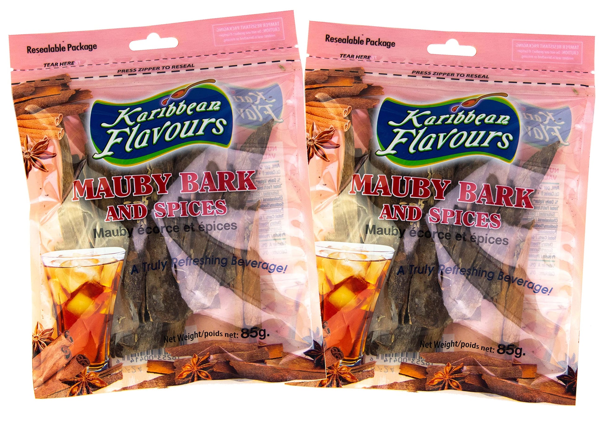 KARIBBEAN FLAVOURS Mauby Bark and Spices Beverage Mix - 3 Oz (Pack of 2)