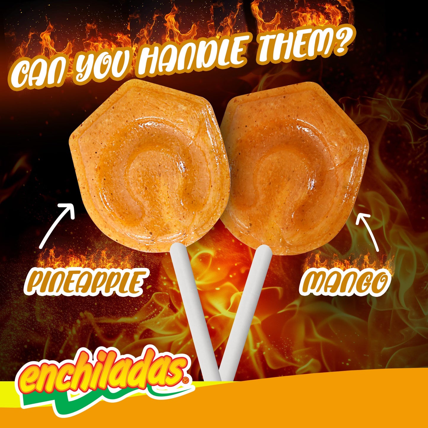 Enchiladas Luxus 50 ct - Athentic Spicy Mexican Candy Chili Mango & Pineapple Flavor - Dulces Mexicanos Picantes para Piatas, Fi