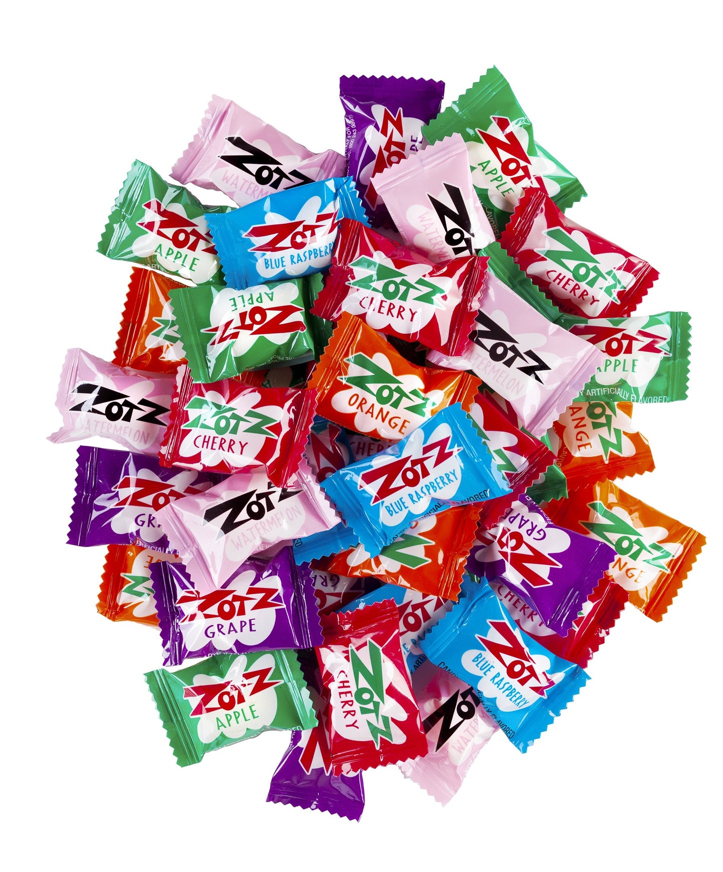 Zotz Fizzy Bulk Candy (Assorted, 200 Units)- Hard Candy Individually Wrapped- Assorted Fruit Flavors, Cherry, Watermelon, Blue R