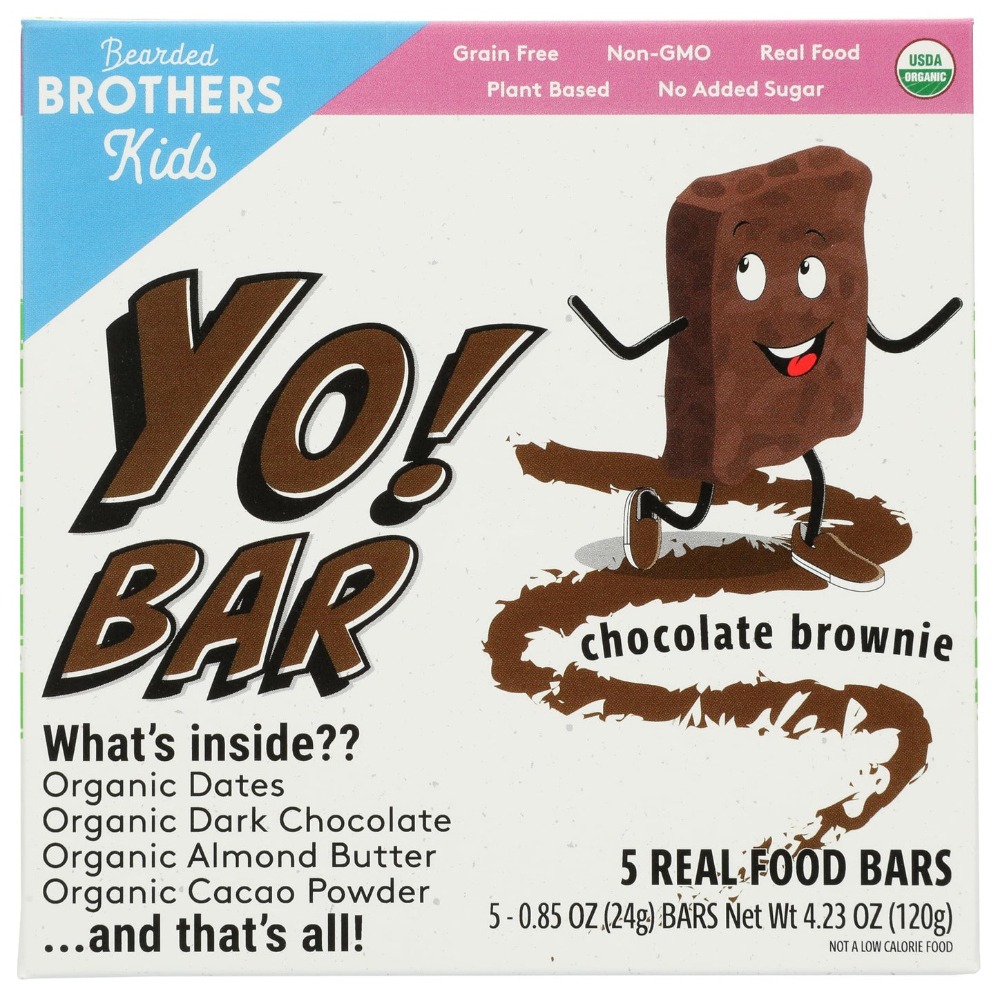 Yumster Yo Organic Chocolate Brownie Bar 5 Count, 0.85 OZ