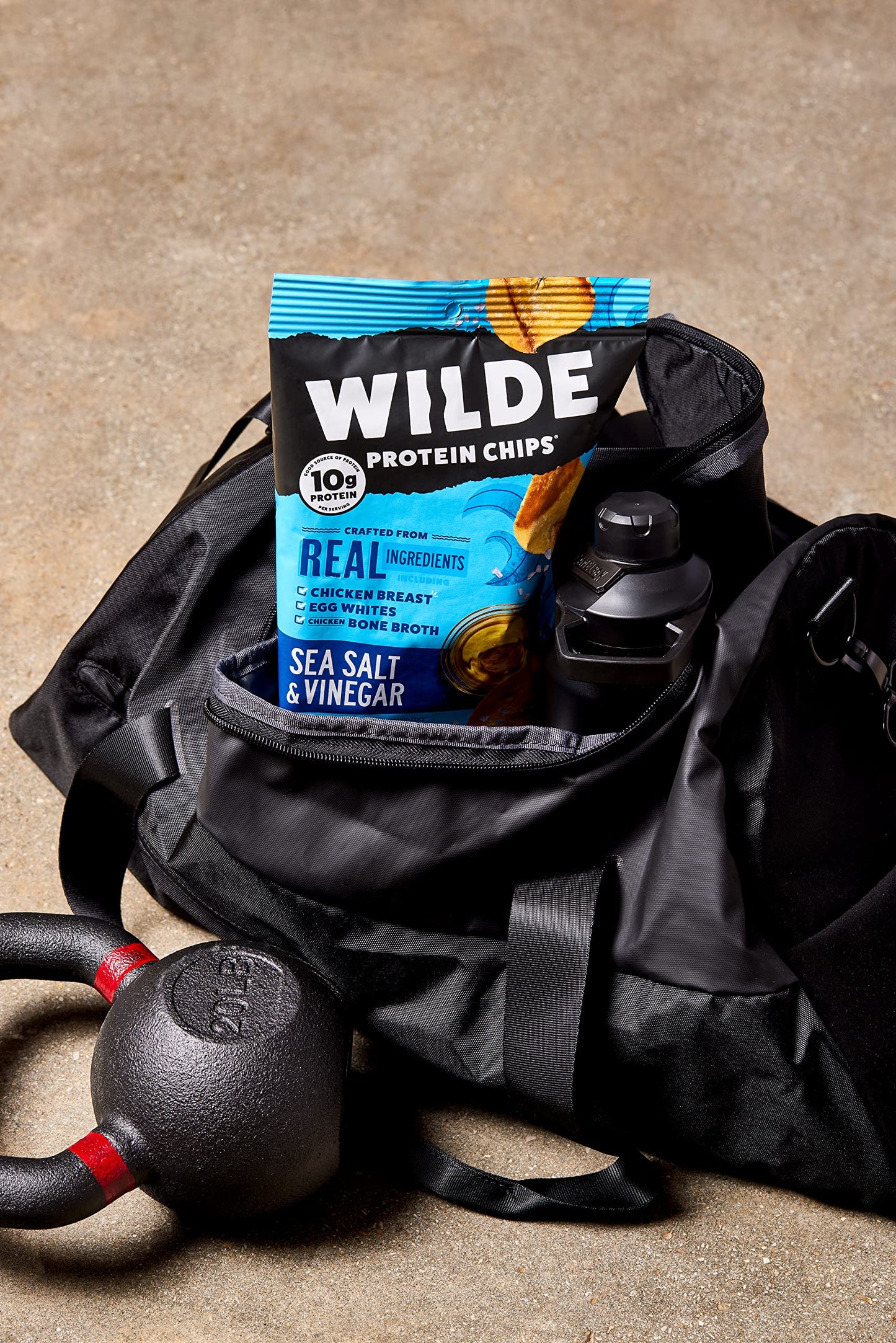 Wilde Sea Salt And Vinegar Protein Chips, Thin And Crispy, High Protein, Keto Friendly, Made With Real Ingredients, 2.25Oz Bags