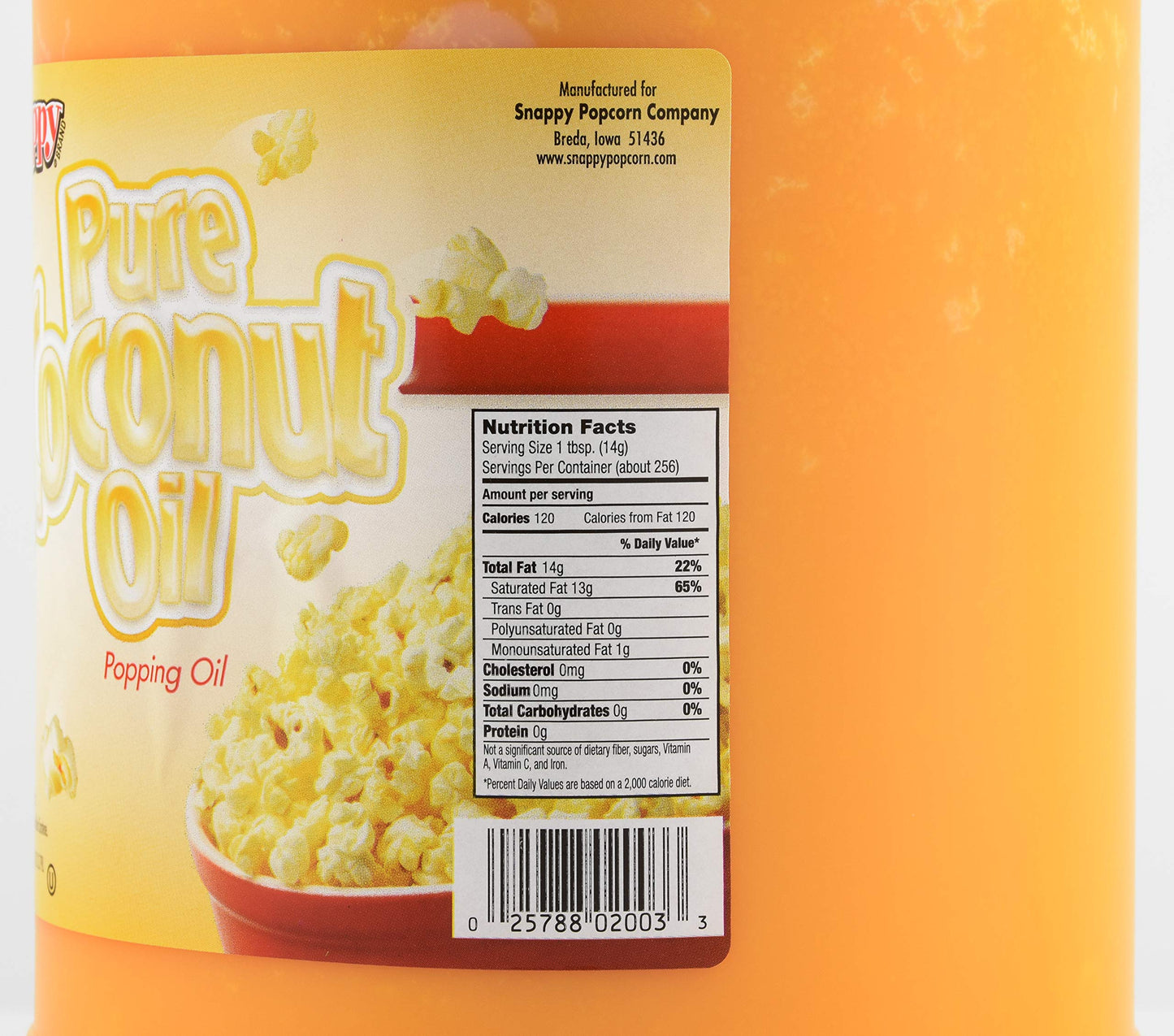 Snappy Popcorn Colored Coconut Oil  1 Gallon 128 Fl Oz (Pack of 1)