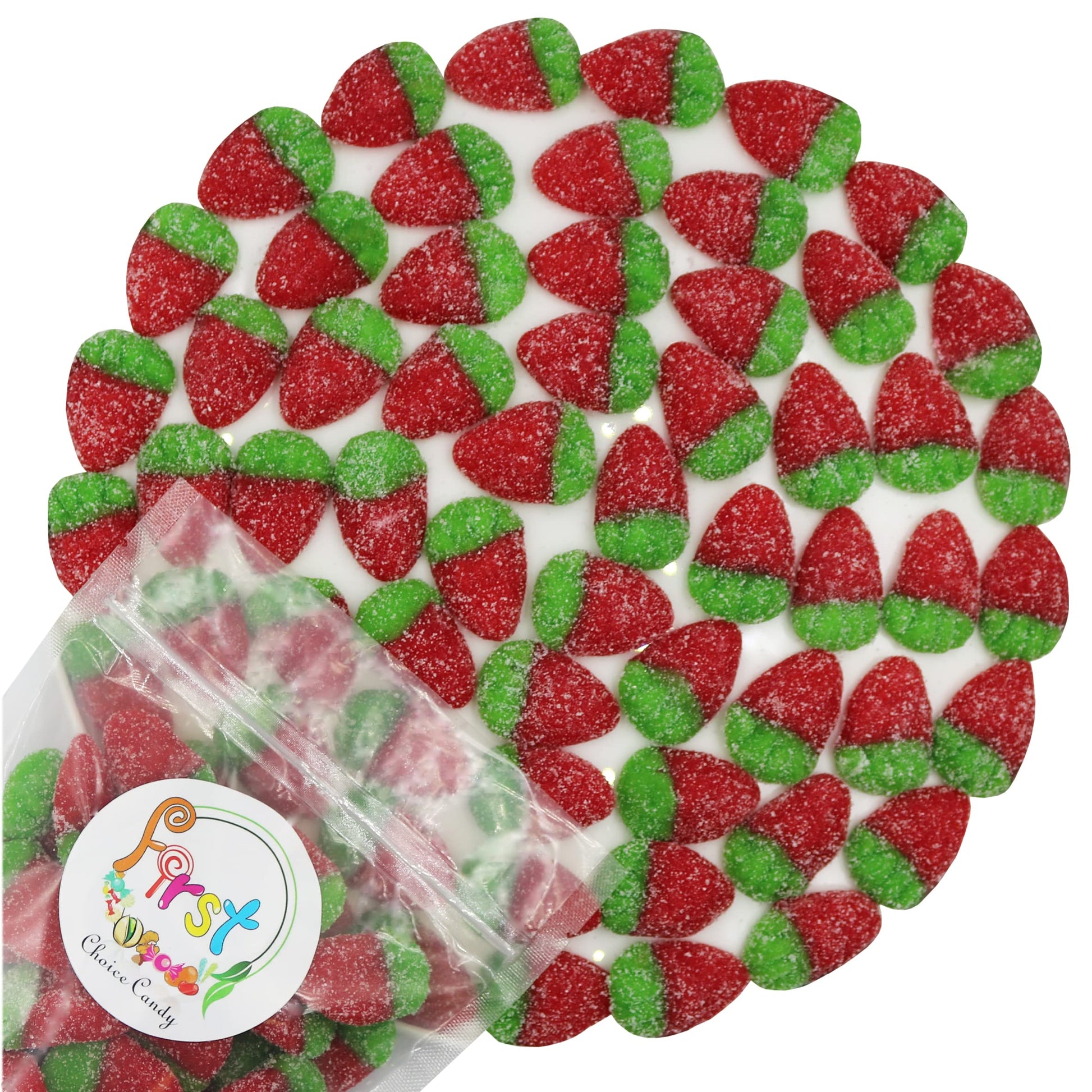 FirstChoiceCandy Gummy Fruit Candy (Sour Strawberry, 2 Pound (Pack of 1))