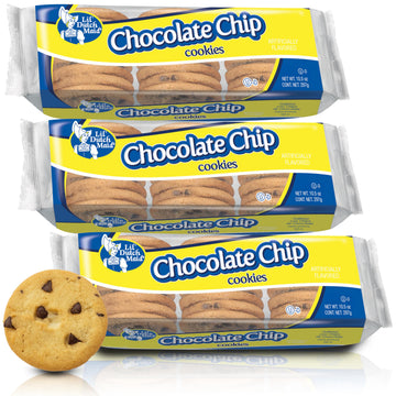 Lil Dutch Maid Chocolate Chip Cookies | 10.5 oz (Pack of 3) | Classic Crunchy Snack Cookies Packed with Sweet Chocolate Chips
