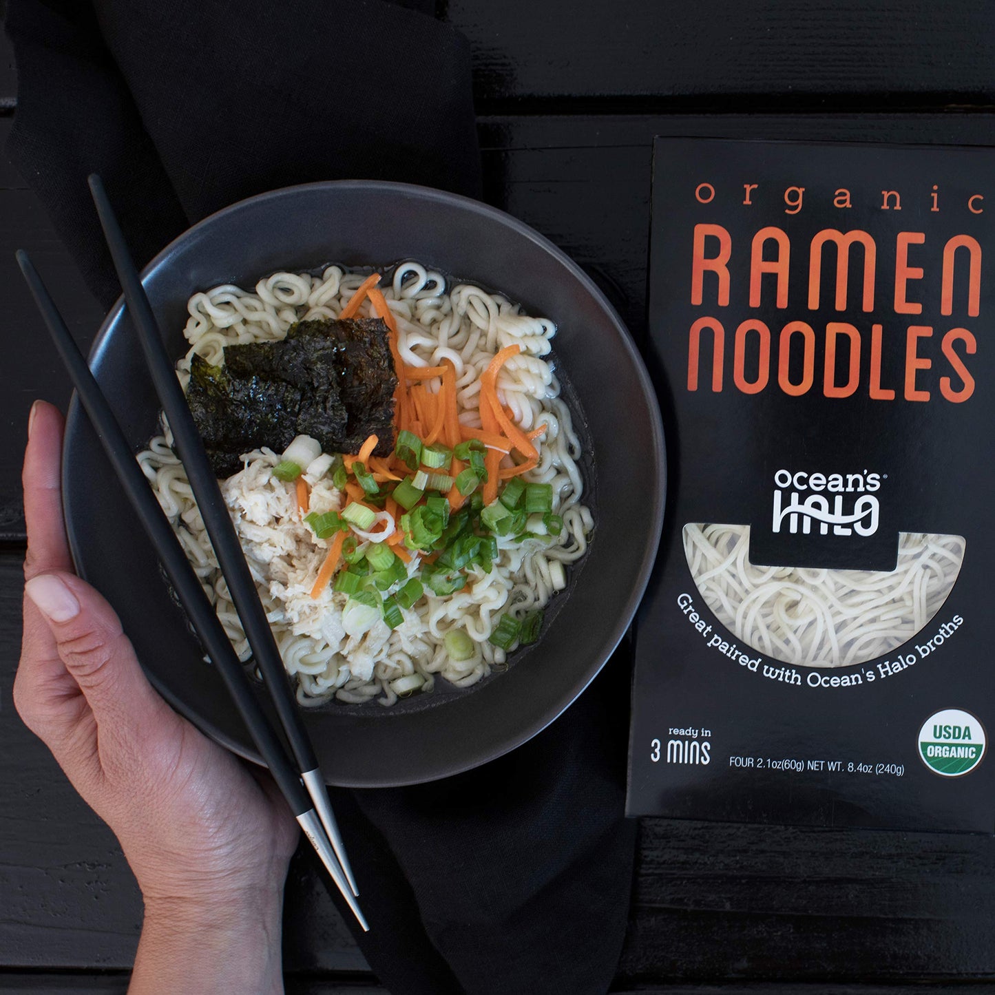 Ocean'S Halo, 5 Pack Organic Ramen Noodles, Vegan, Usda Organic