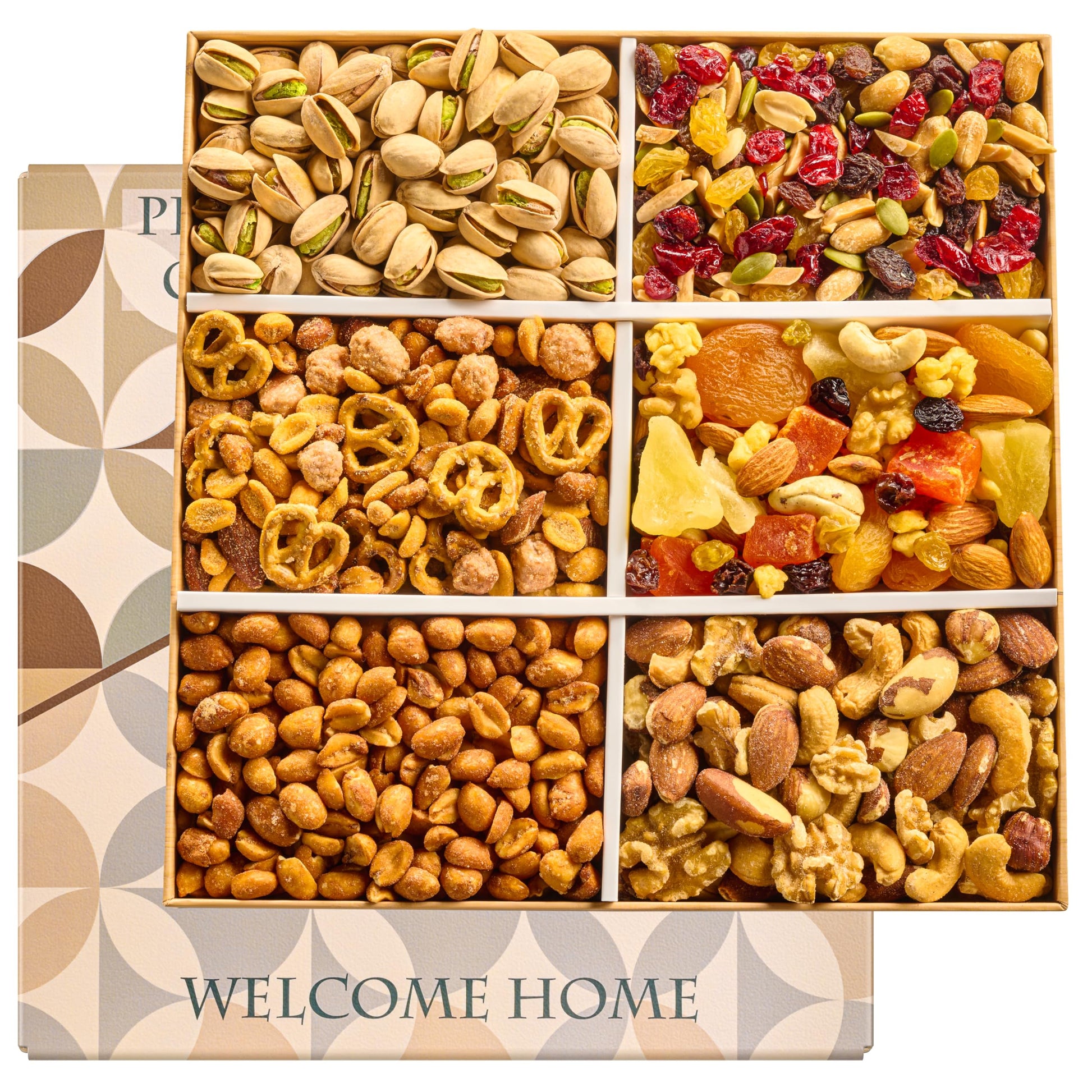 Mixed Nuts Gift Basket - Housewarming Gifts Baskets For Mature-Themeds Gourmet Mixed Nuts Variety Pack, 6 Assortment Healthy Snack Tray, Hostess New Home Gift Idea Great Gifts For Men And Women