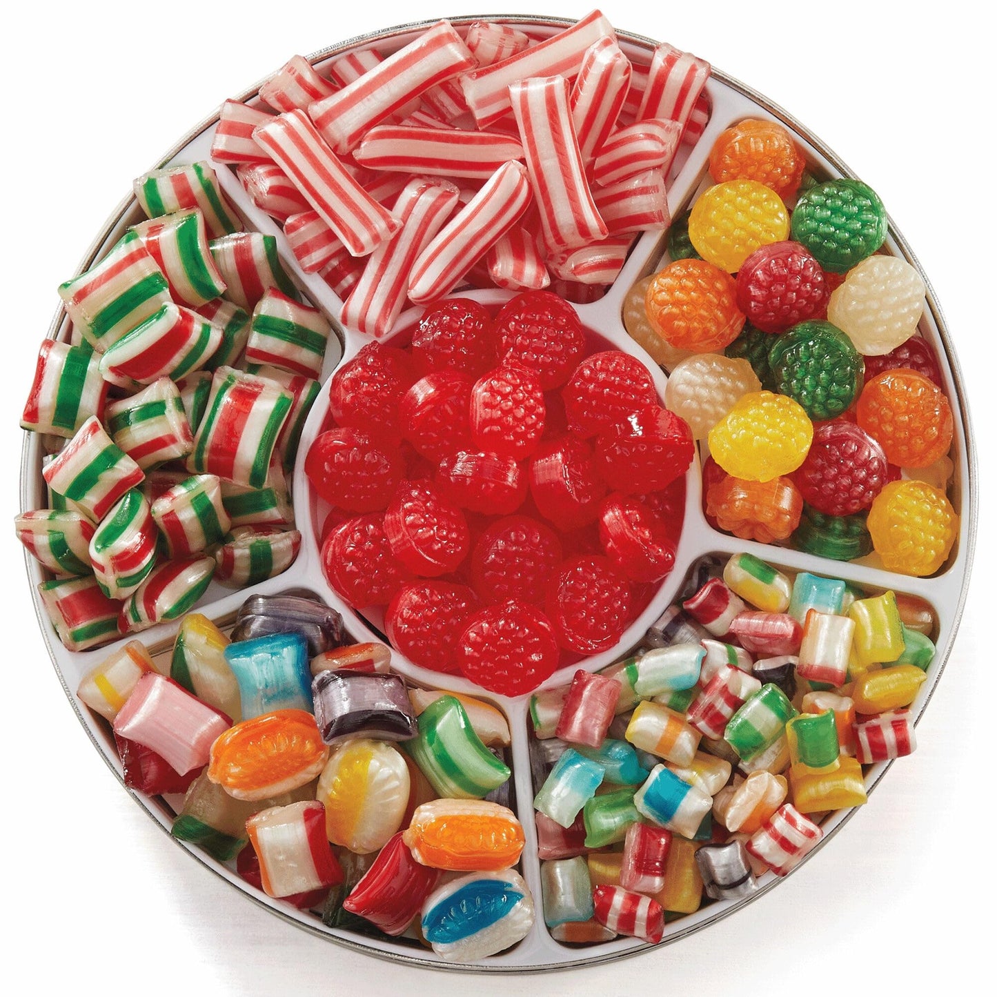The Swiss Colony Traditional Candy Tin - 1 lb. 14 oz. Net Wt.: Old Fashioned Hard Candy Mix, Raspberry Drops, Pillows - Perfect