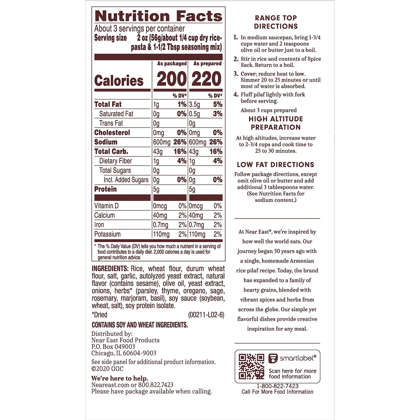Near East Rice Pilaf Mix, Garlic & Herb, 6.3Oz Box
