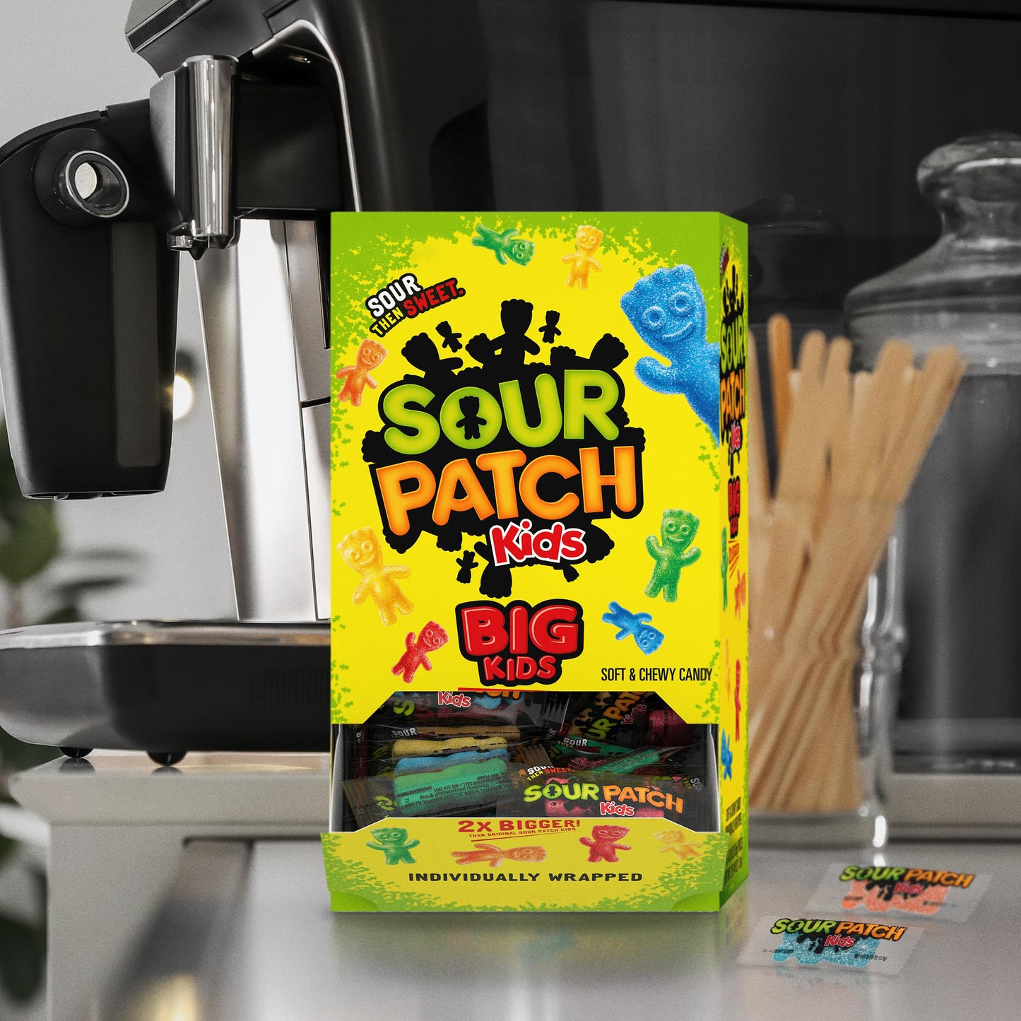 Sour Patch Kids Big Individually Wrapped Soft & Chewy Candy, Bulk Candy, 240 Count Box
