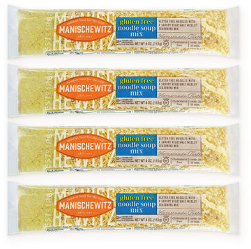 Manischewitz Gluten Free Noodle Soup Mix (4 Pack) With Savory Home Style Vegetable Medley Seasoning,Cello Soup | Grain Free| Kosher For Passover | Ready In 15 Min.