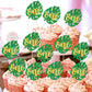 ZHUOWEISM 24 PCS Cupcake Toppers Glitter Monstera Leaf Party Decorations, Small, Multi-Color, Paper