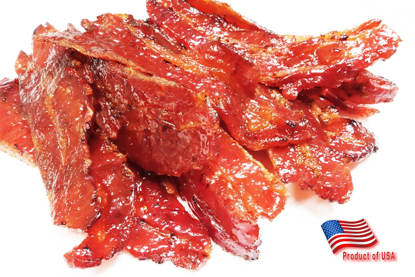 Vp#6 Bacon Jerky 12Oz (Original Flavor Bacon 4Oz, Spicy Flavor Bacon 4Oz, Sriracha Flavor Bacon 4Oz) *Fire-Grilled To Your Order