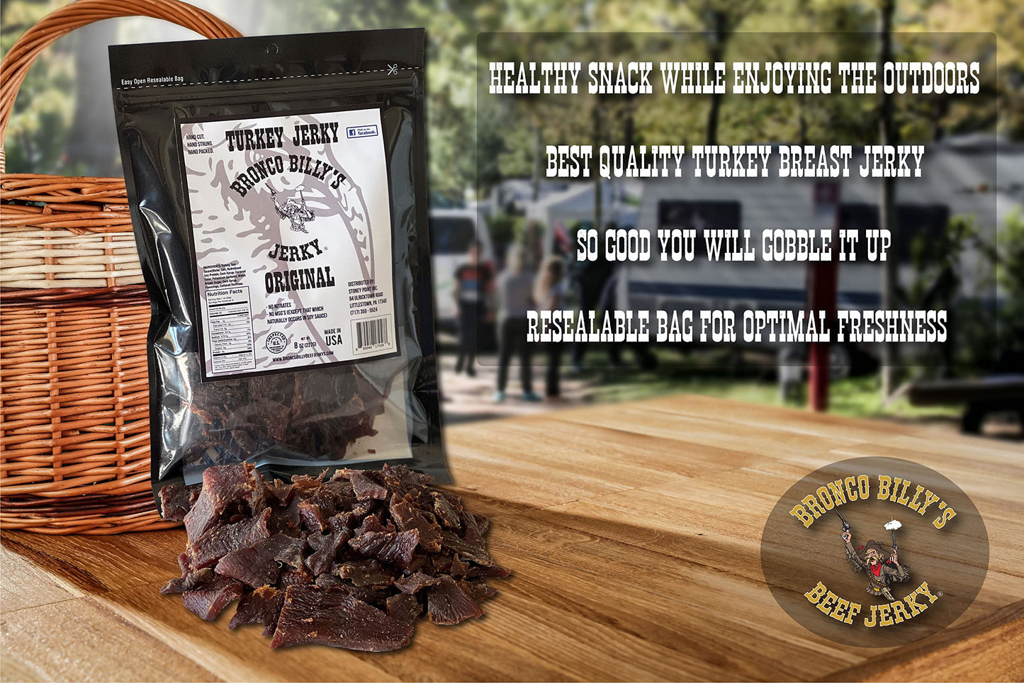Bronco Billy'S Turkey Jerky Original Flavor Half Pound Resealable Bag