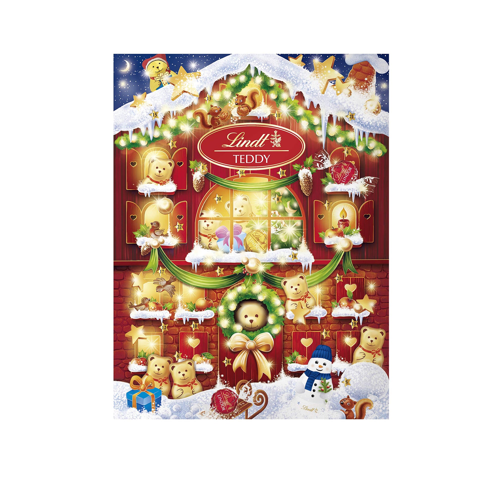 Lindt Holiday Chocolate Teddy Bear Advent Calendar, 6.1 Oz. (2021)