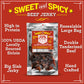 J&K Beef Jerky Sweet and Spicy Beef Jerky - Handcrafted Small Batch - 7oz Bag
