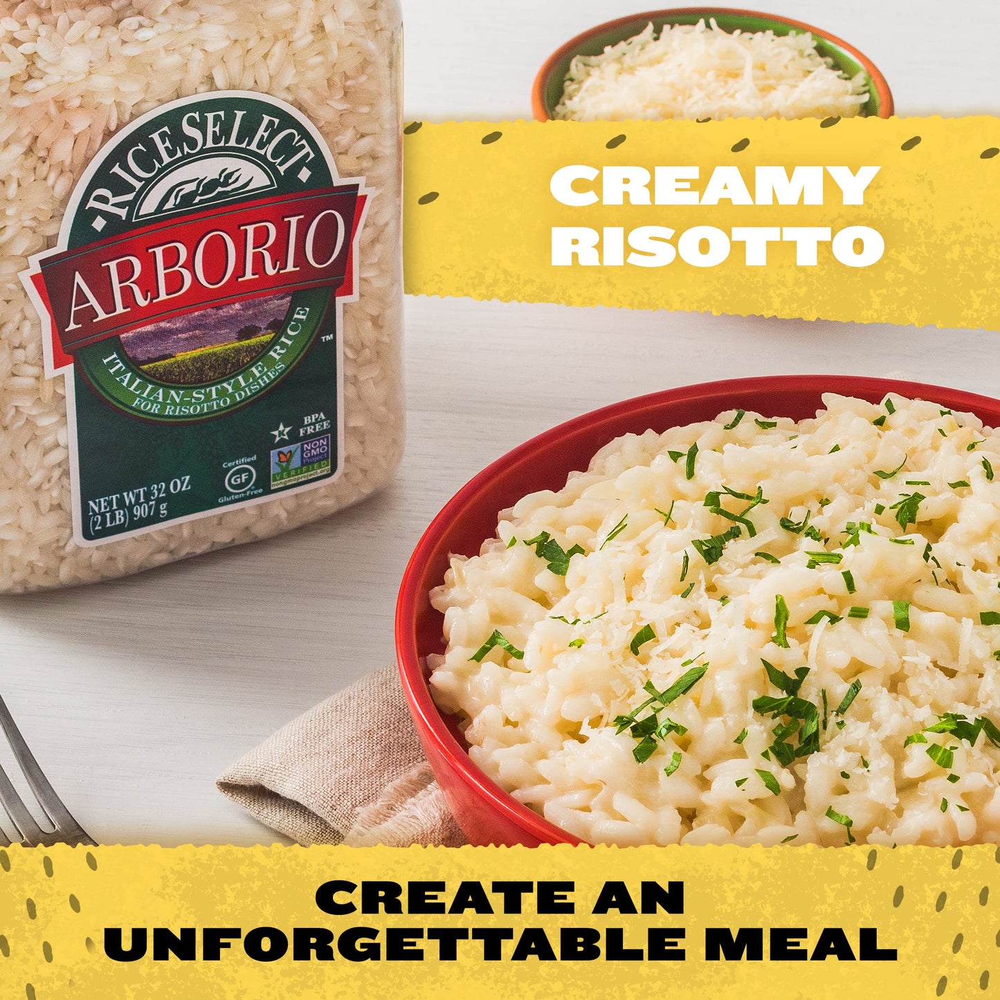 Riceselect Arborio Rice For Italian Risotto, Premium Gluten-Free Rice, Non-Gmo, 32-Ounce Jar, (Pack Of 1)