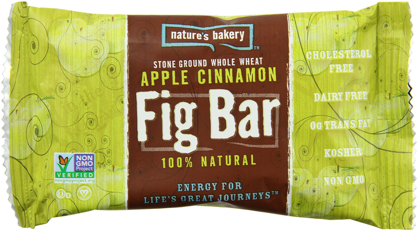 Natures Bakery Whole Wheat Fig Bar, Apple Cinnamon, 6 Bars (Pack of 12)