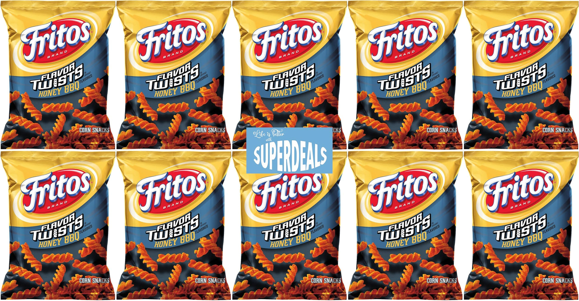 Fritos Corn Chips, Flavor Twists Honey Barbeque, Bundled by SUPERDEALS with mystery gift, 2-Ounce Large Single Serve Bags (Pack 