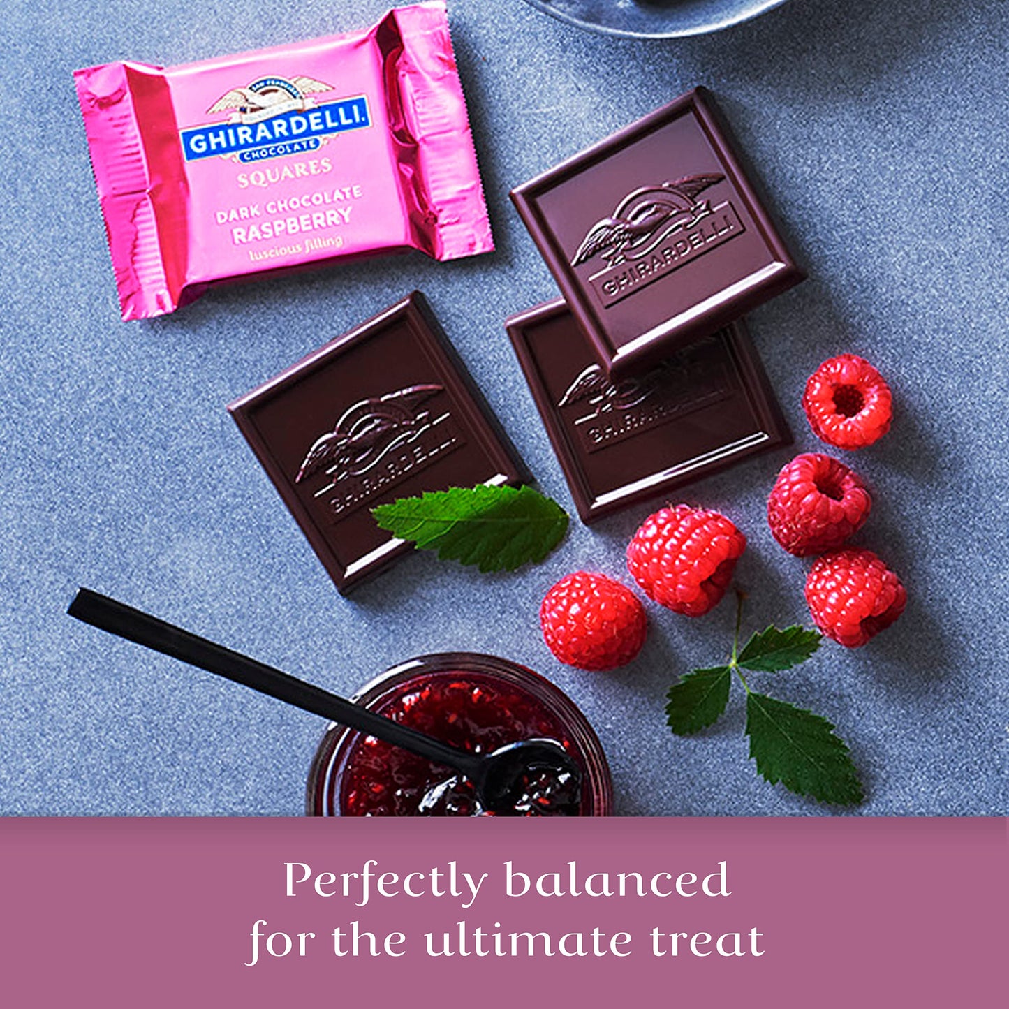 Ghirardelli Dark Chocolate Raspberry Squares, 5.32 Oz Bag
