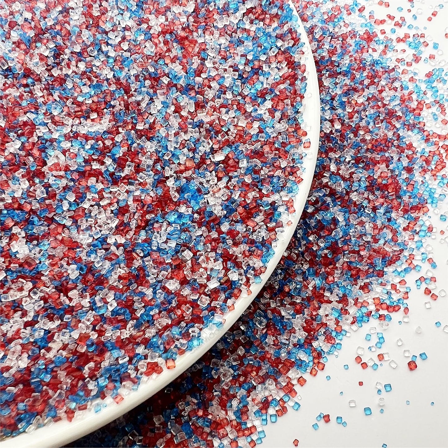 SE Si&Moos Red White and Blue Sanding Sugar Patriotic Sprinkles Fourth of July Sprinkles Mixed Sugar Rimmer for Cocktails, Edibl