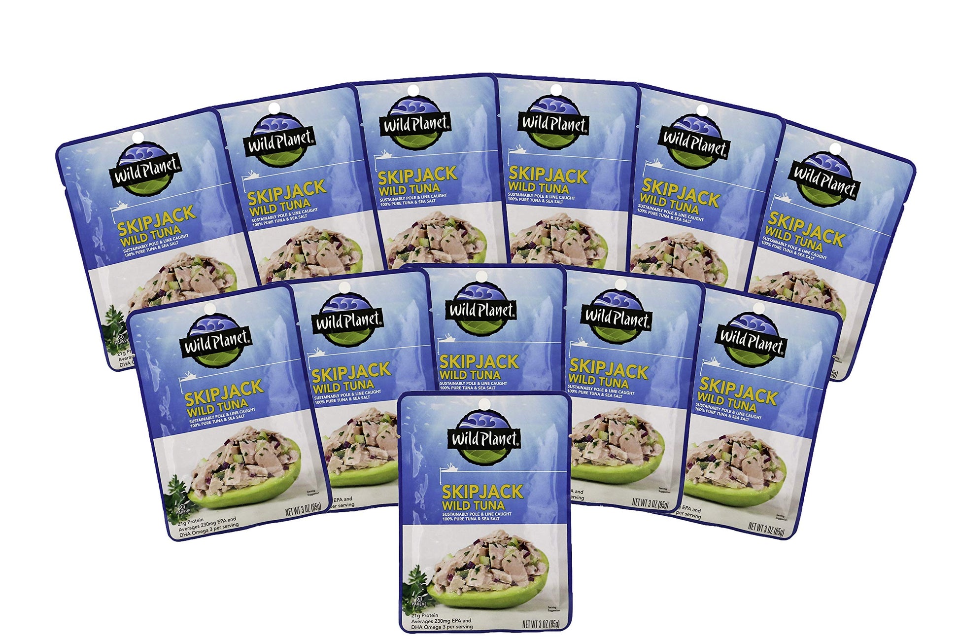 Wild Planet Skipjack Wild Tuna Sea Salt Pouch Keto And Paleo 3Rd Party Mercury Tested 3 Ounce (Pack Of 12)